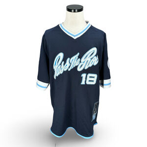 Vintage Pass The Roc Official Basketball Outfitters Jersey Men XL Navy Blue